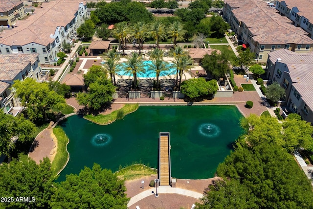 2628 S Voyager Dr Unit 104, Gilbert, AZ 85295 - bird's eye view of a nearby body of water and a pool