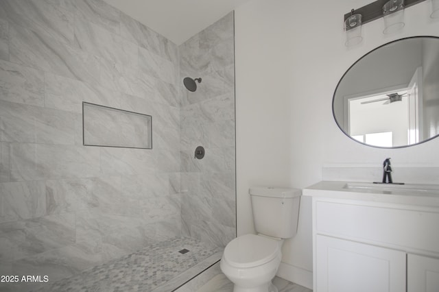 3767 N 363rd Ave, Tonopah, AZ 85354 - full bath featuring vanity, tiled shower, and marble finish flooring