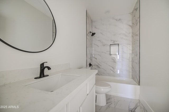 3767 N 363rd Ave, Tonopah, AZ 85354 - full bath with marble finish floors, vanity, and bathtub / shower combination