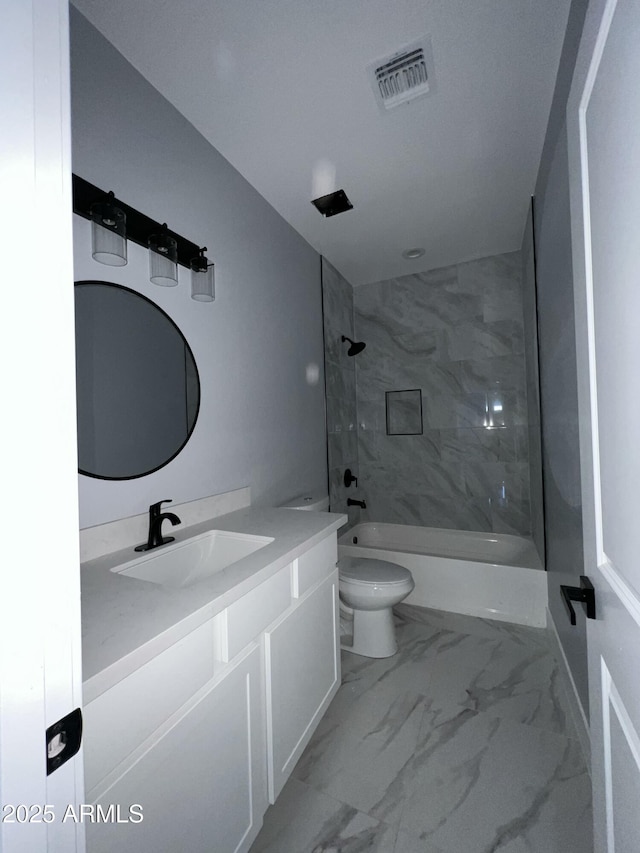 3767 N 363rd Ave, Tonopah, AZ 85354 - full bath with vanity, marble finish flooring, and bathtub / shower combination