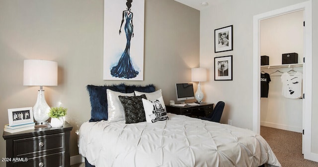 carpeted bedroom featuring a closet