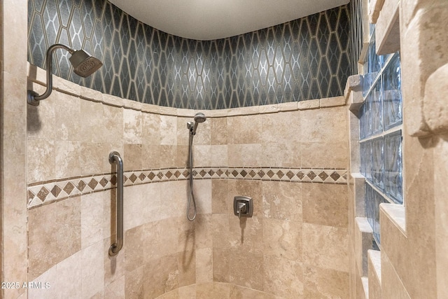 room details with a tile shower