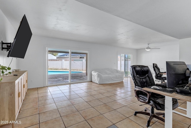 3222 W Hearn Rd, Phoenix, AZ 85053 - office with light tile patterned floors and a ceiling fan