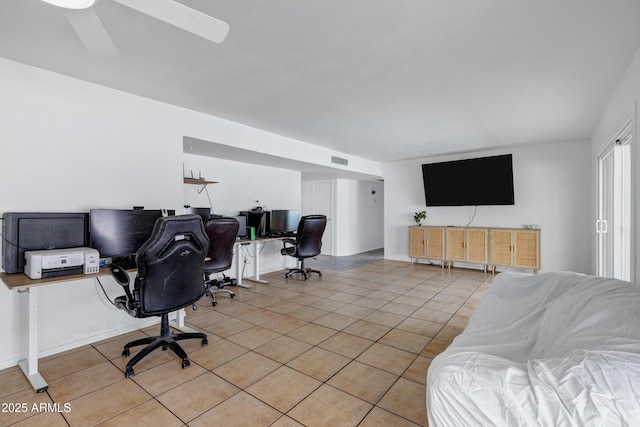 3222 W Hearn Rd, Phoenix, AZ 85053 - office featuring ceiling fan, visible vents, and light tile patterned flooring