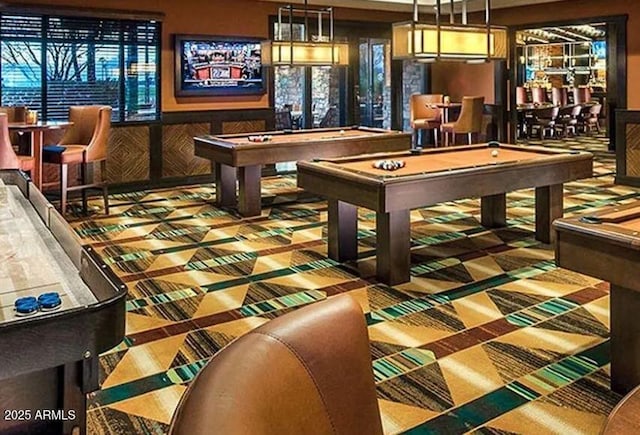game room with billiards