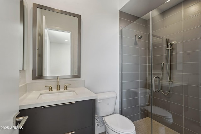 13278 E Buckskin Trl, Scottsdale, AZ 85255 - bathroom featuring toilet, a stall shower, and vanity