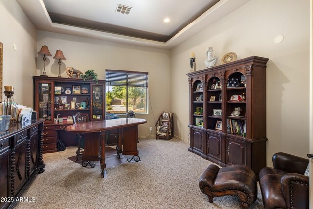 18036 W San Miguel Ave, Litchfield Park, AZ 85340 - office space with light colored carpet, a tray ceiling, and baseboards