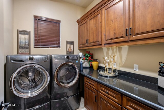 18036 W San Miguel Ave, Litchfield Park, AZ 85340 - washroom featuring separate washer and dryer and cabinet space