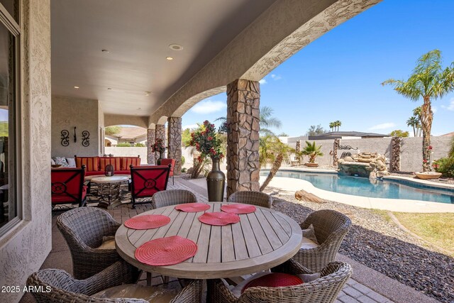 18036 W San Miguel Ave, Litchfield Park, AZ 85340 - fenced backyard with a patio