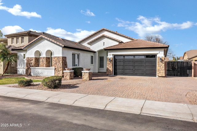 view of front of house with a garage