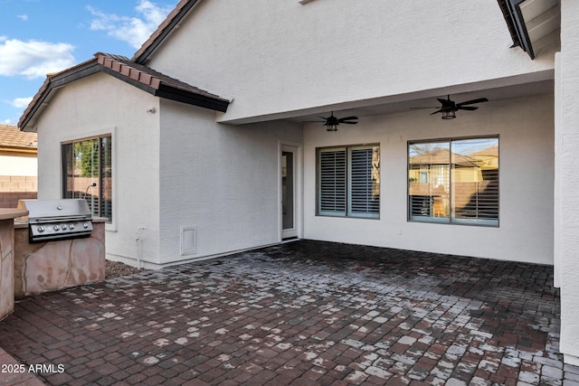 1612 E Zion Way, Chandler, AZ 85249 - view of patio featuring area for grilling, ceiling fan, and a grill