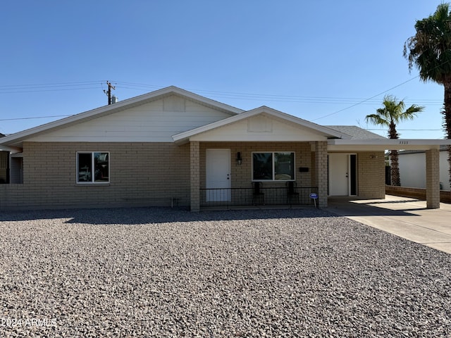 view of ranch-style home