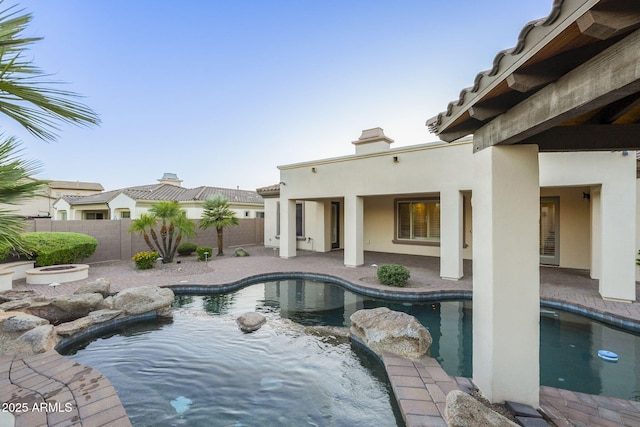 5243 E Windstone Trl, Cave Creek, AZ 85331 - view of swimming pool with a fenced backyard, a patio, and an outdoor hot tub