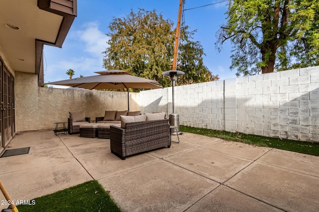 view of patio with an outdoor living space