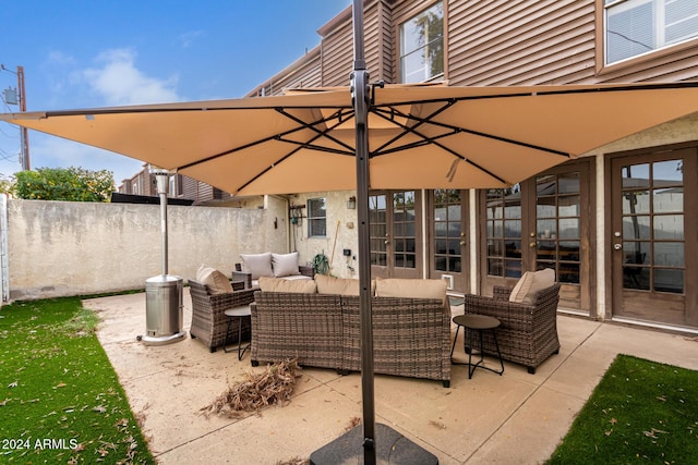 view of patio / terrace featuring an outdoor hangout area