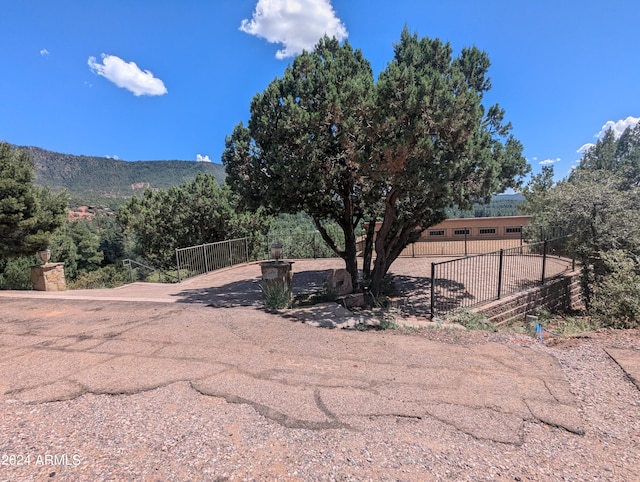 exterior space with a mountain view