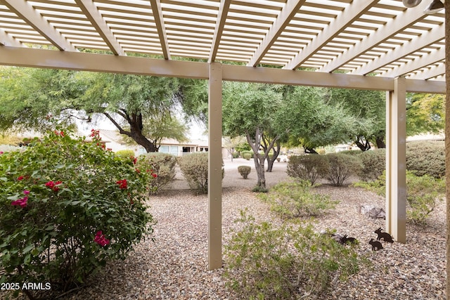 view of yard featuring a pergola