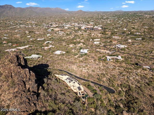 bird's eye view with a mountain view