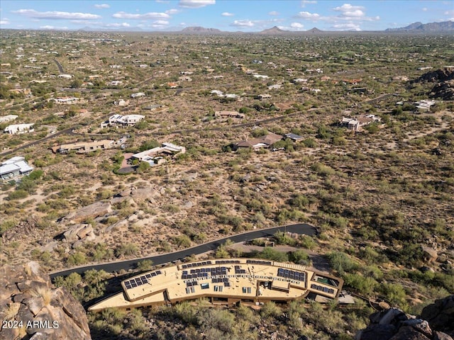 bird's eye view with a mountain view