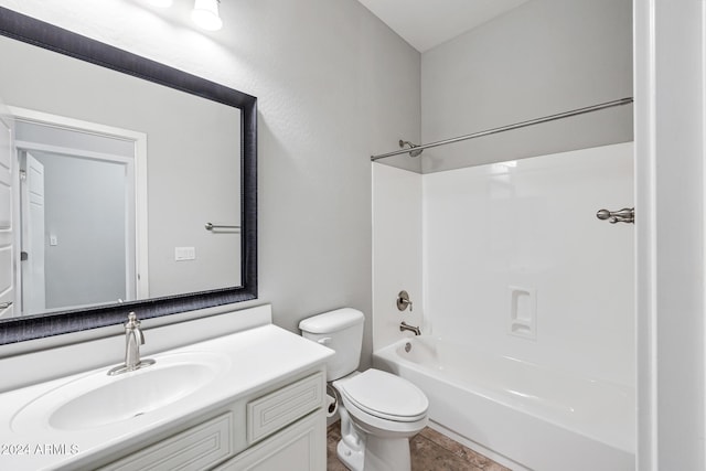 full bathroom with vanity, shower / bathing tub combination, and toilet