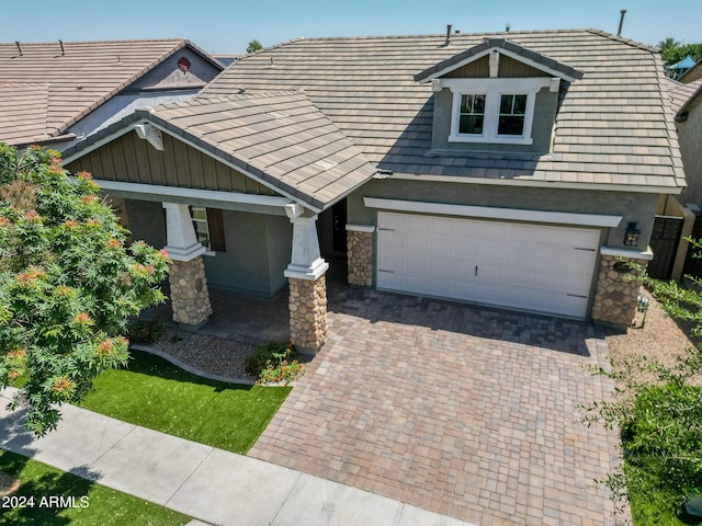 view of front of home with a garage