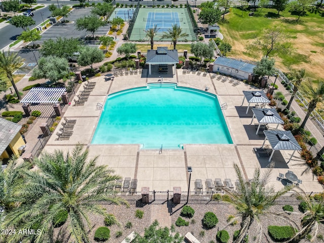 view of pool featuring a patio