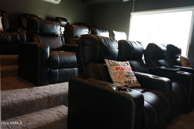 view of carpeted cinema room