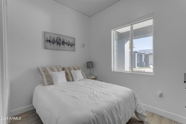 bedroom featuring light hardwood / wood-style flooring