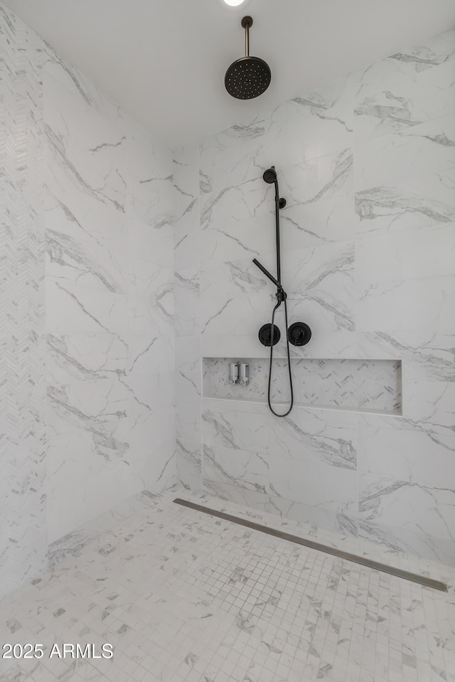 interior details with tiled shower