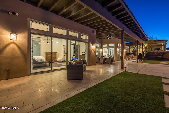 view of patio / terrace with ceiling fan