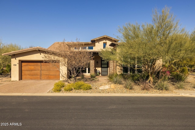 view of front of house with a garage