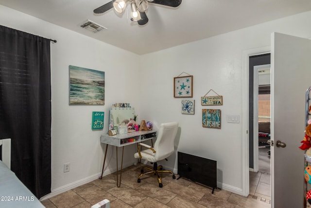 office with ceiling fan