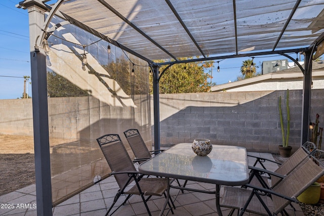 view of patio / terrace featuring a pergola