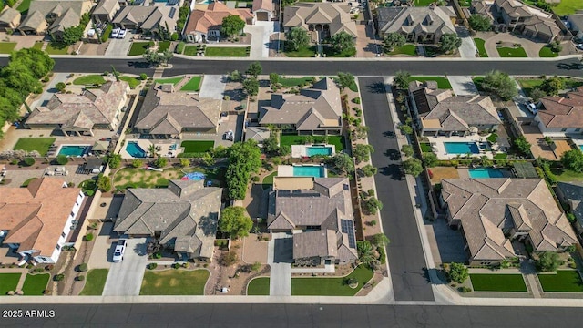 6917 E Ingram Cir, Mesa, AZ 85207 - aerial overview of property's location featuring nearby suburban area and a pool area