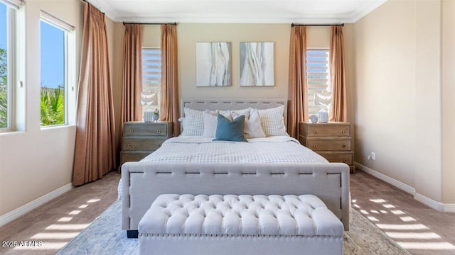 6917 E Ingram Cir, Mesa, AZ 85207 - bedroom featuring light carpet and ornamental molding