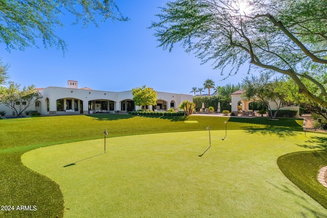 view of community with a lawn