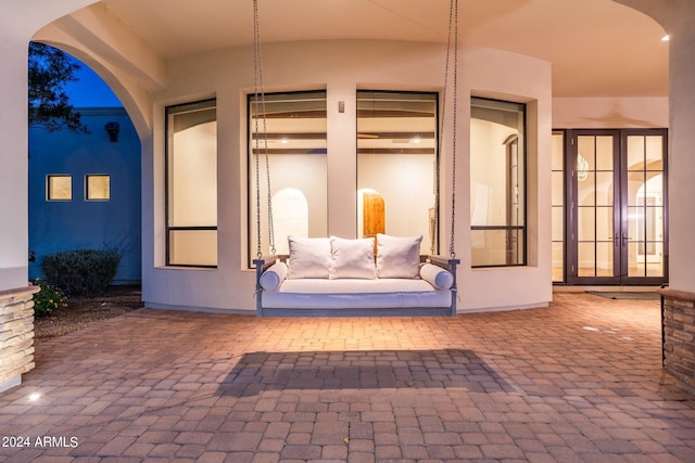 view of patio featuring french doors