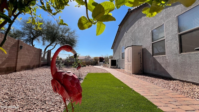 view of yard featuring a fenced backyard