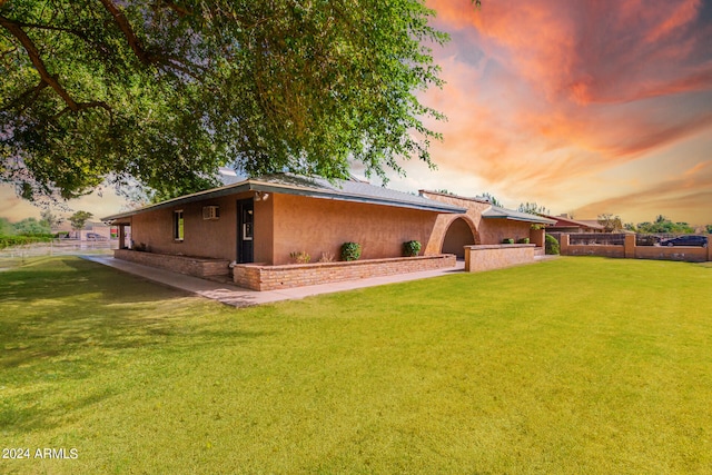 exterior space featuring a yard