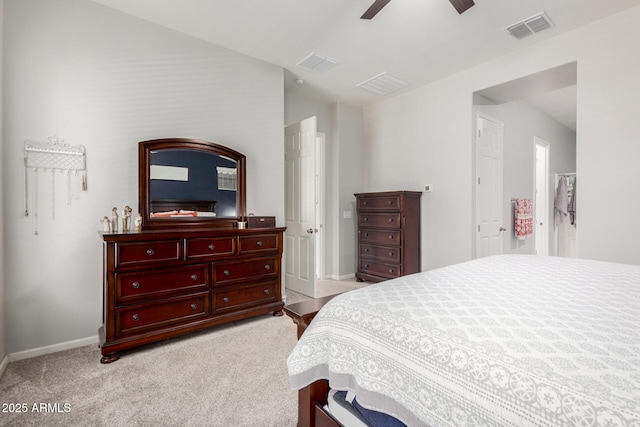3081 E Desert Broom Pl, Chandler, AZ 85286 - bedroom featuring light colored carpet, baseboards, and a ceiling fan