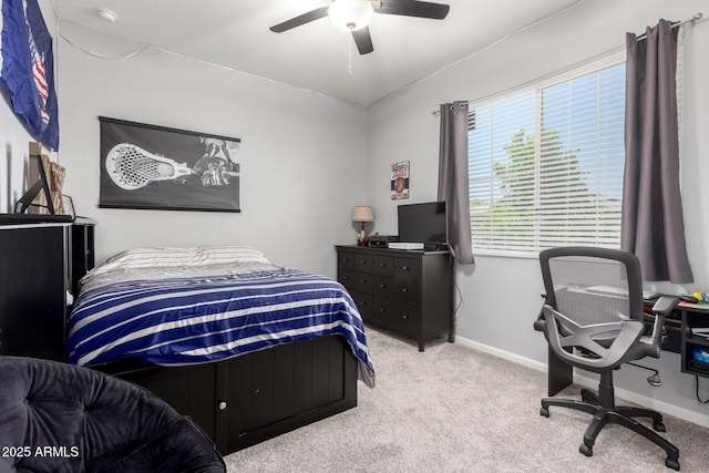 3081 E Desert Broom Pl, Chandler, AZ 85286 - bedroom featuring carpet flooring, baseboards, and a ceiling fan