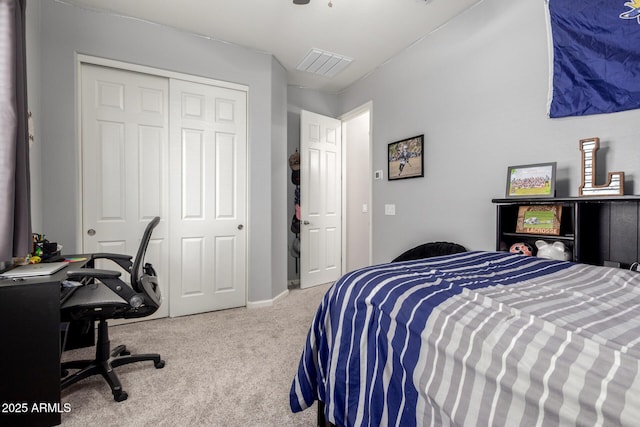 3081 E Desert Broom Pl, Chandler, AZ 85286 - bedroom with carpet floors, a closet, an office area, and baseboards