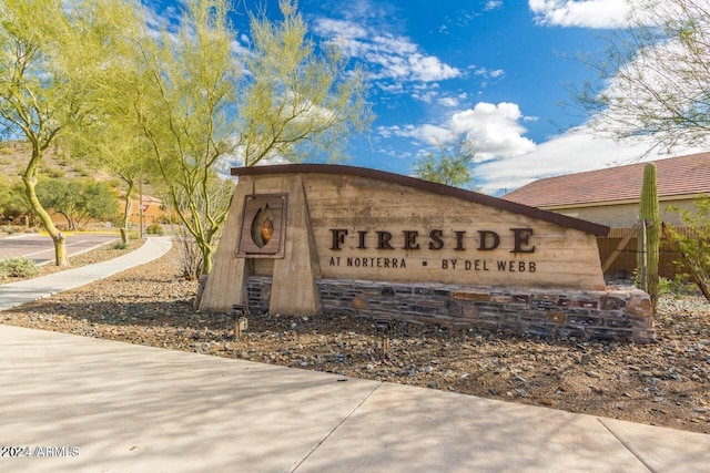 view of community sign