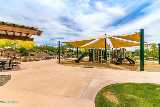 view of community jungle gym