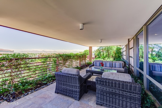 view of patio featuring an outdoor living space