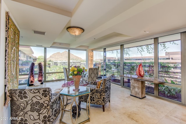 7161 E Rancho Vista Dr Unit 6001, Scottsdale, AZ 85251 - sunroom featuring visible vents, a healthy amount of sunlight, tile patterned flooring, and floor to ceiling windows