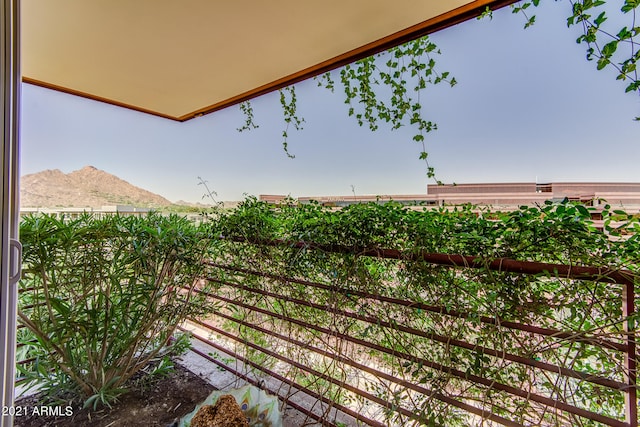 balcony with a mountain view