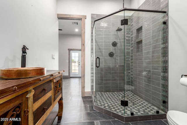 2009 S Raindance Rd, Apache Junction, AZ 85119 - full bath with vanity, a shower stall, and tile patterned floors