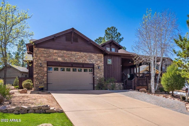 view of front of property featuring a garage