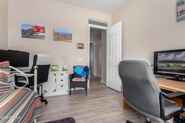 office featuring light hardwood / wood-style flooring